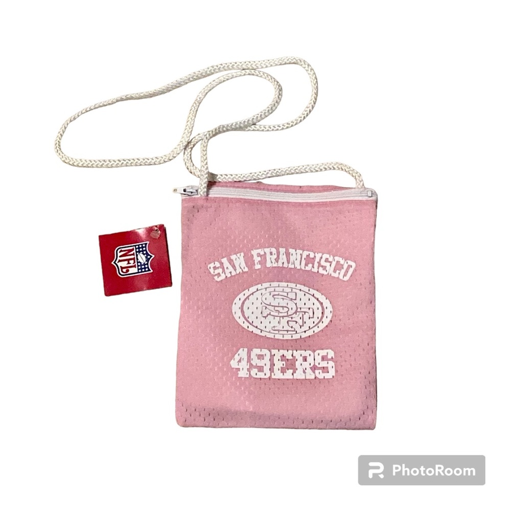 Pro Fanity By Little Earth San Francisco 49ers Pink Small Mesh Crossbody Bag New